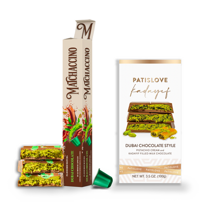 Dubai Chocolate Matcha Capsules x30 & Bar Set